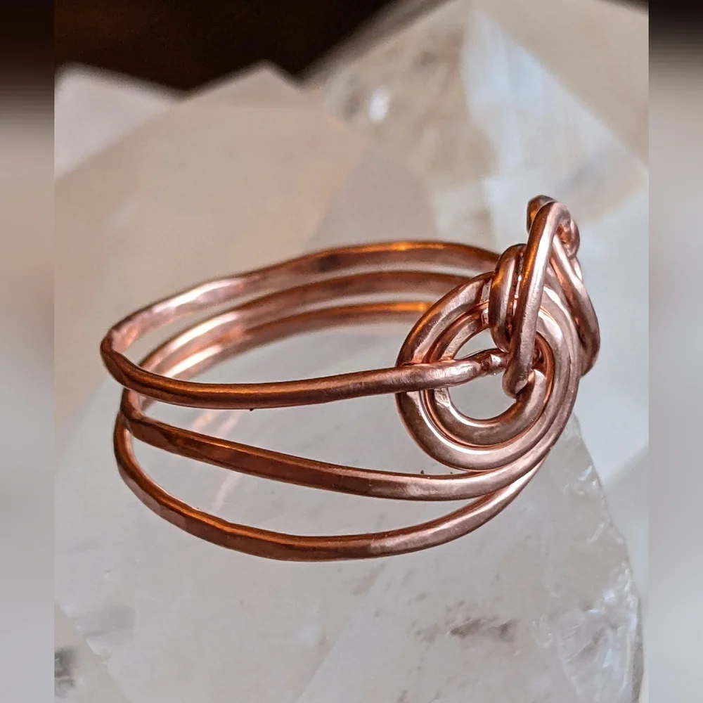 Celtic Copper Ring-Viking Knot-Artisan Crafted-Unisex - Picture 2 of 7